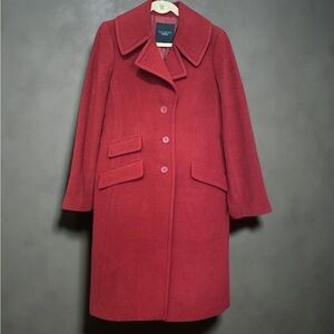 NWT Talbots Wool Dressy Red Trenchcoat